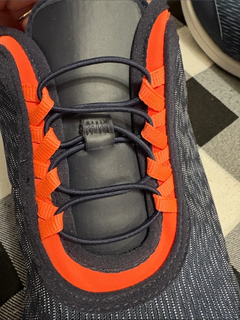 Clarks Cloudsteppers Dowling Pearl Walking Shoes Bungee Lace Navy Orange Size 12